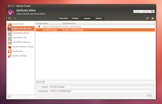 ubuntu tweak - quicklists