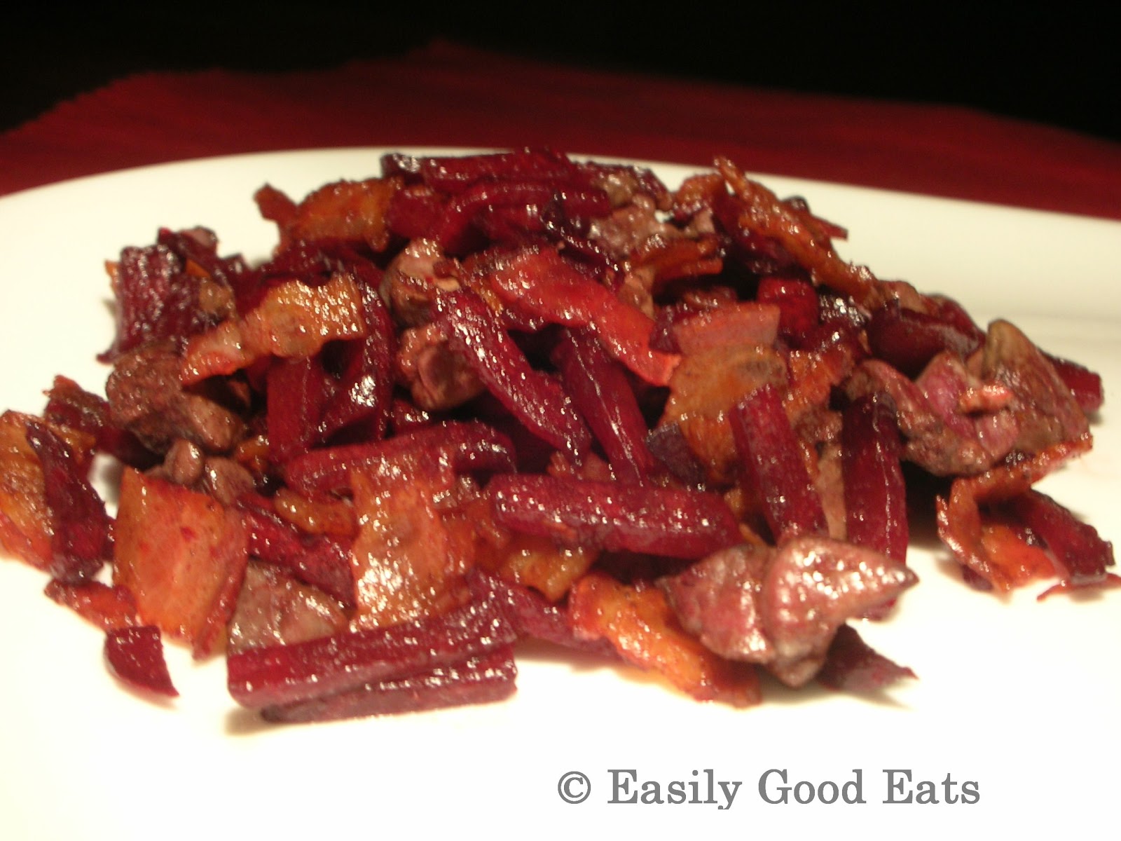 Easily Good Eats Fried Beetroot, Liver and Bacon Recipe