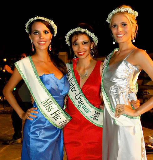 Miss Uruguay Earth 2012 Semifinalists Agustina Mederos,Mariana Pellejero,Andrea Vezzoso