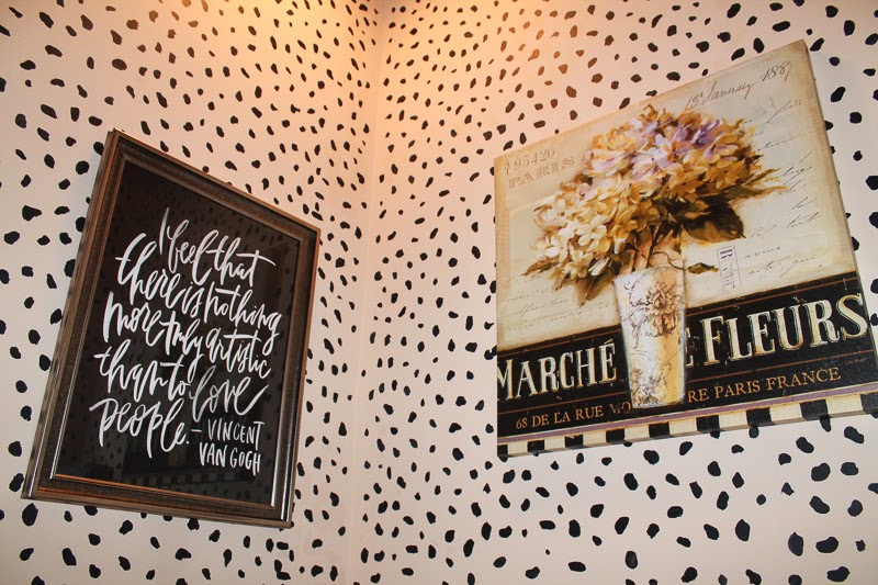 Gratefully Inspired Powder Room Reveal // DIY Leopard "Wallpaper"