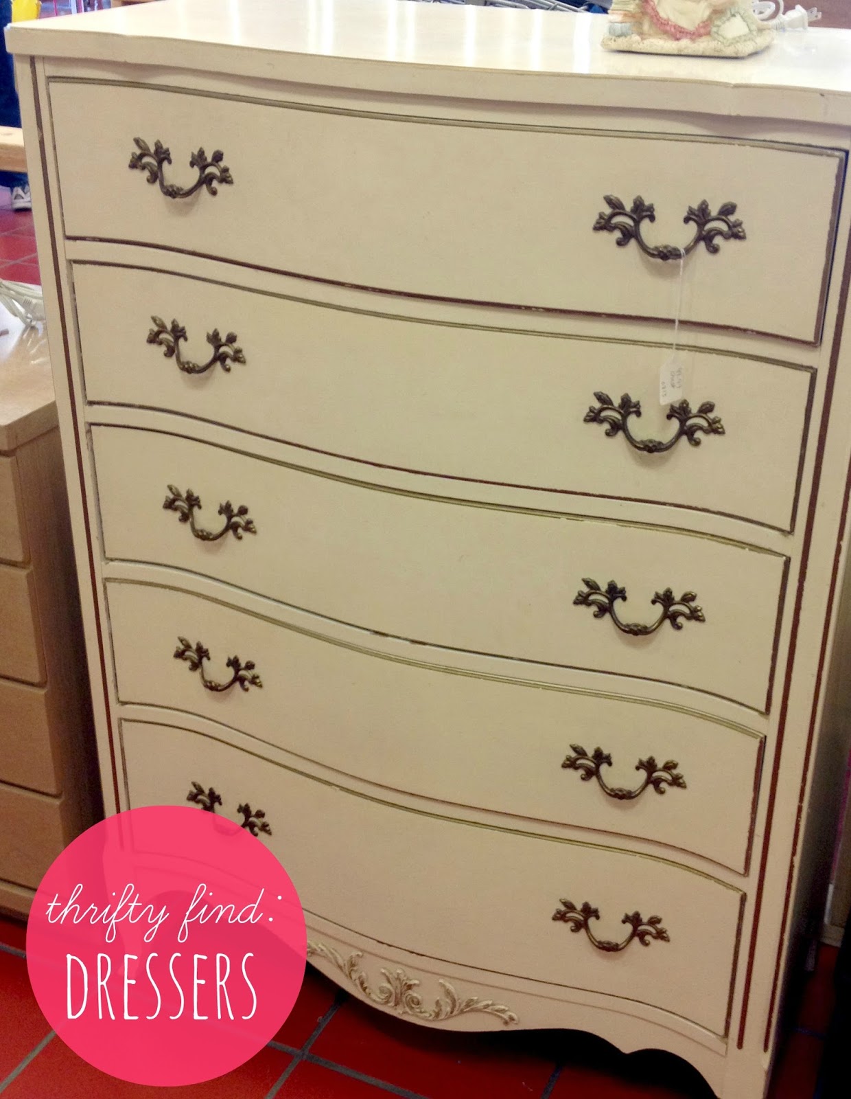 Mid century kitchen cabinets How to Decorate the Top of a Tall Dresser