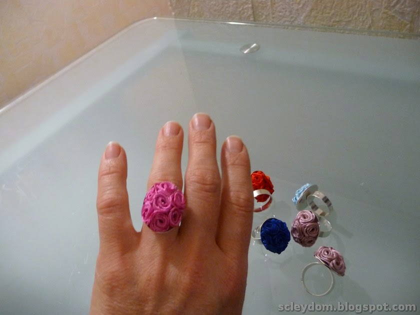 Канзаши кольцо из роз