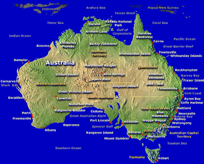 Australie Carte Monde Avec Pays