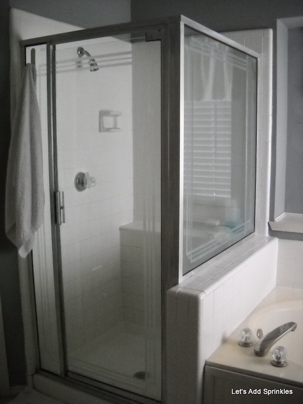 Let's Add Sprinkles Oven Cleaner on the Shower Surround