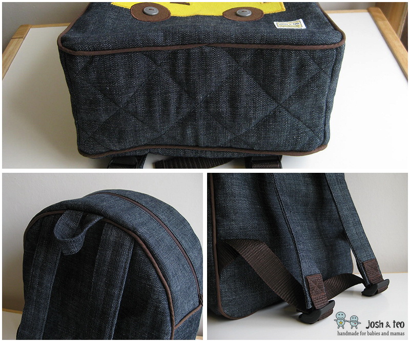 My Handmade Home Yellow Train Toddler Backpack