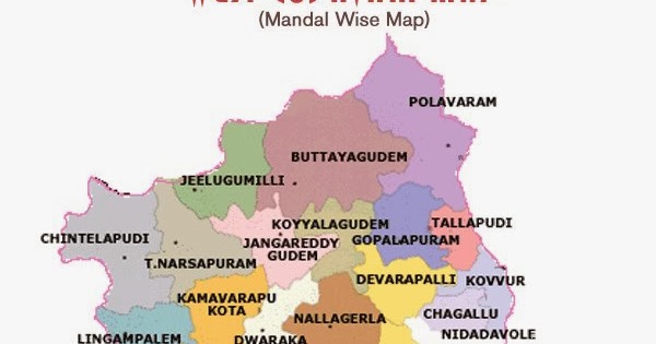 West Godavari Map With Mandals Icall-Yellow Pages: West Godavari-Map