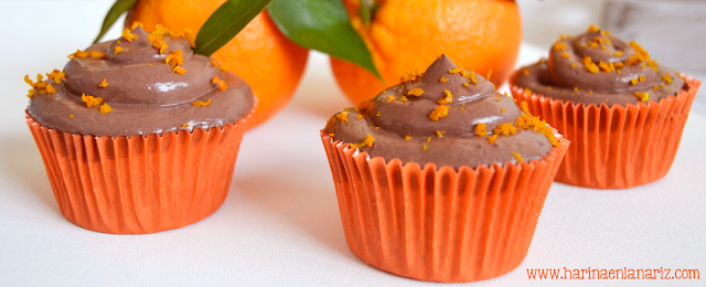 receta cupcakes de chocolate y naranja
