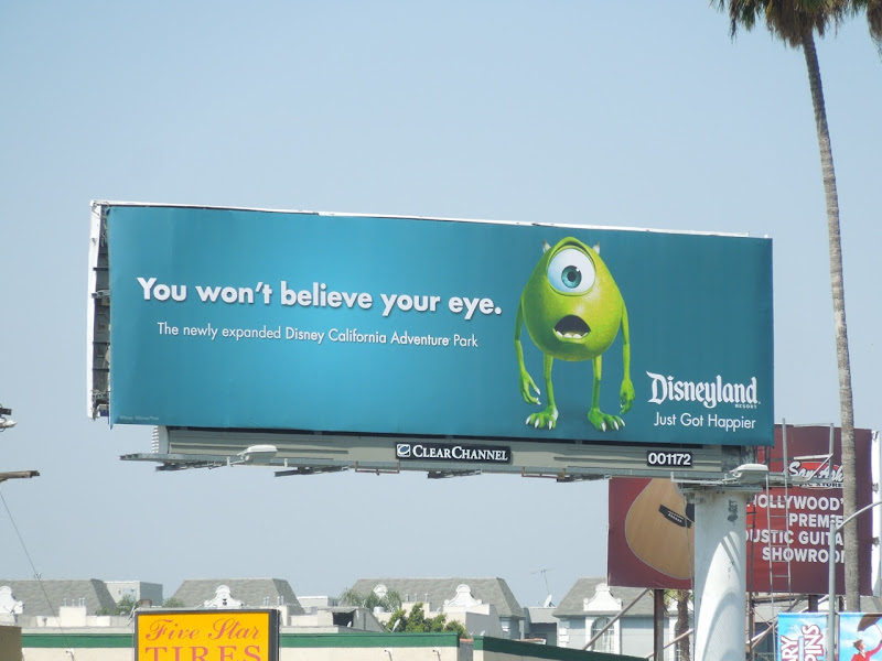 Monsters Inc Mike Disneyland billboard Monsters Inc Mike Disneyland billboard