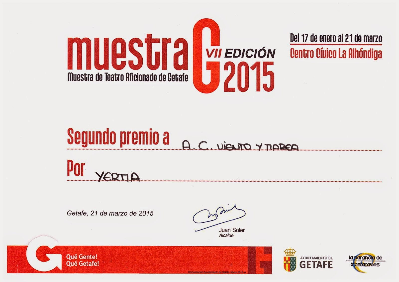 Muestra Teatro VII Edición 2015 Getafe