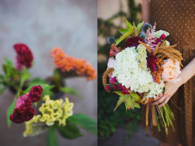 Coxcomb Fall Wedding Bouquets via Ruffled Coxcomb Fall Wedding Bouquets via Ruffled