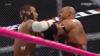 Ryback holds CM Punks head