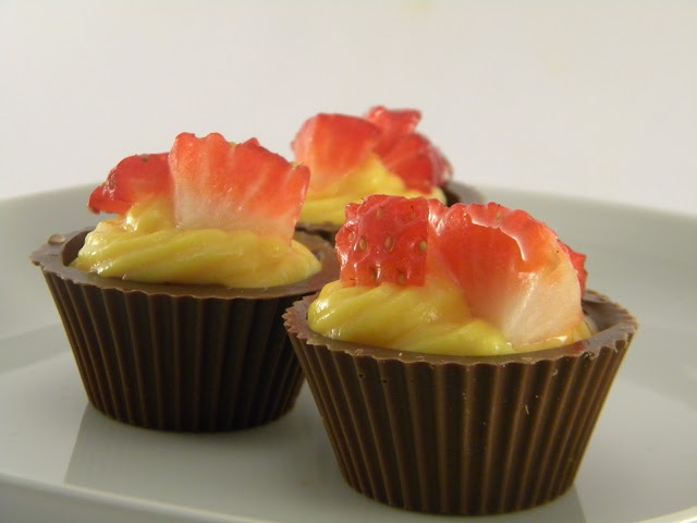 pirottini di cioccolato con crema pasticcera