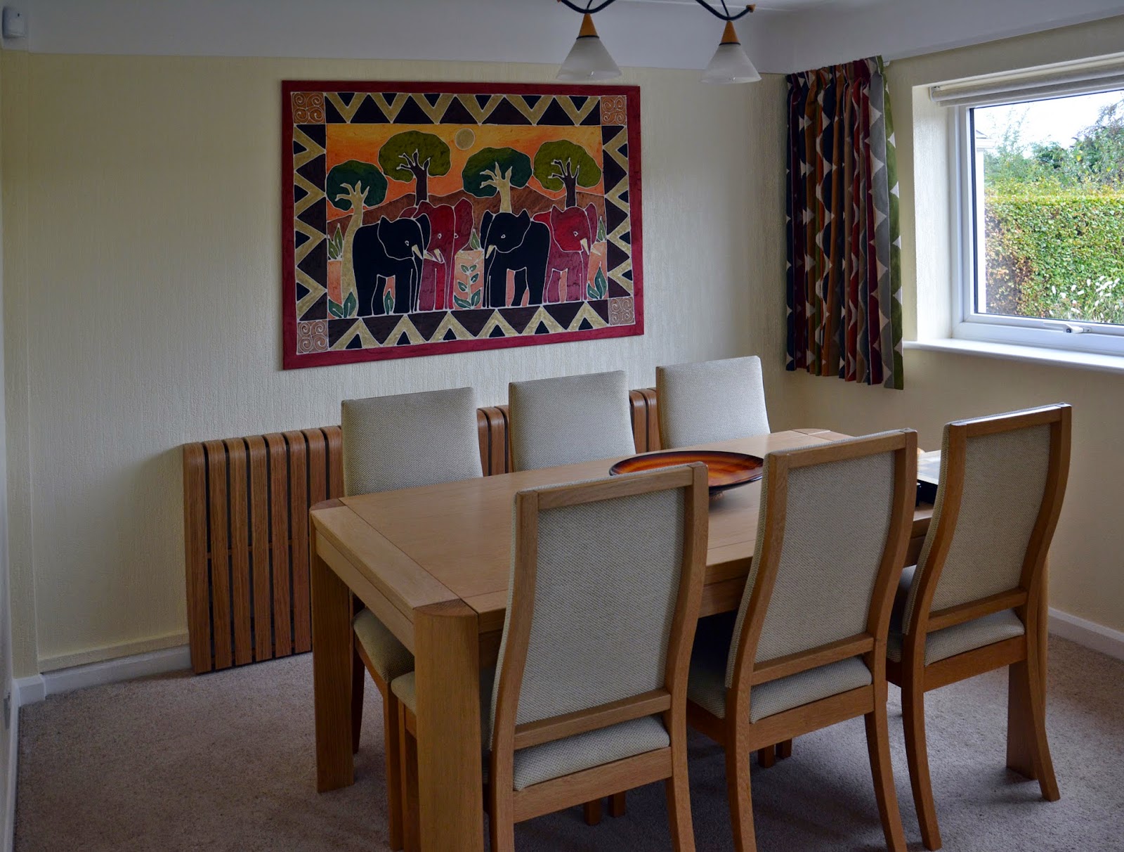 Modern Long Dining Room Tables Long oak radiator cover in dinning room