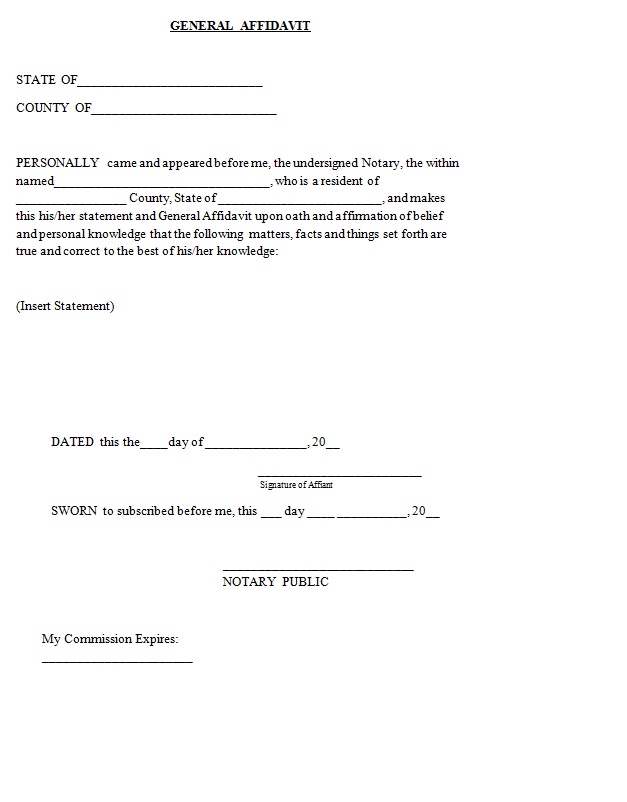 sworn statement template