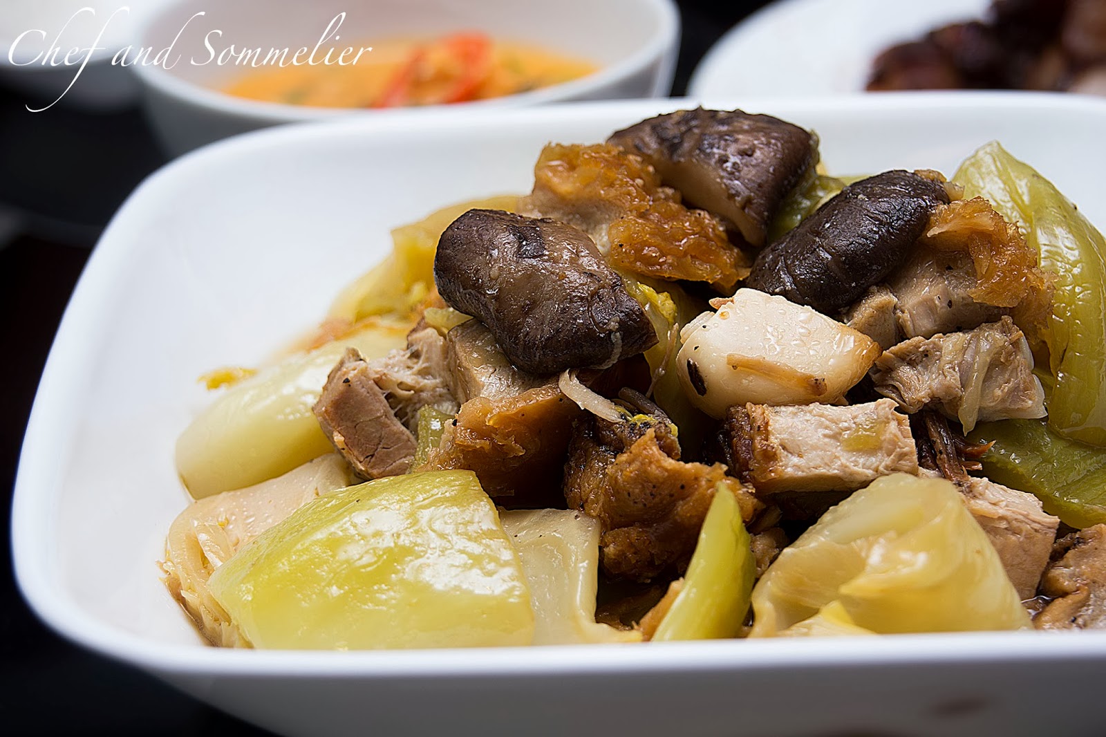 Chef and Sommelier Braised Chinese Mustard Green with Roast Pork