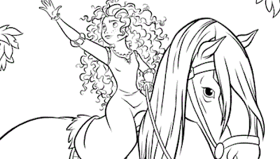 Merida de Película Valiente para colorear y pintar ~ 4 Dibujo