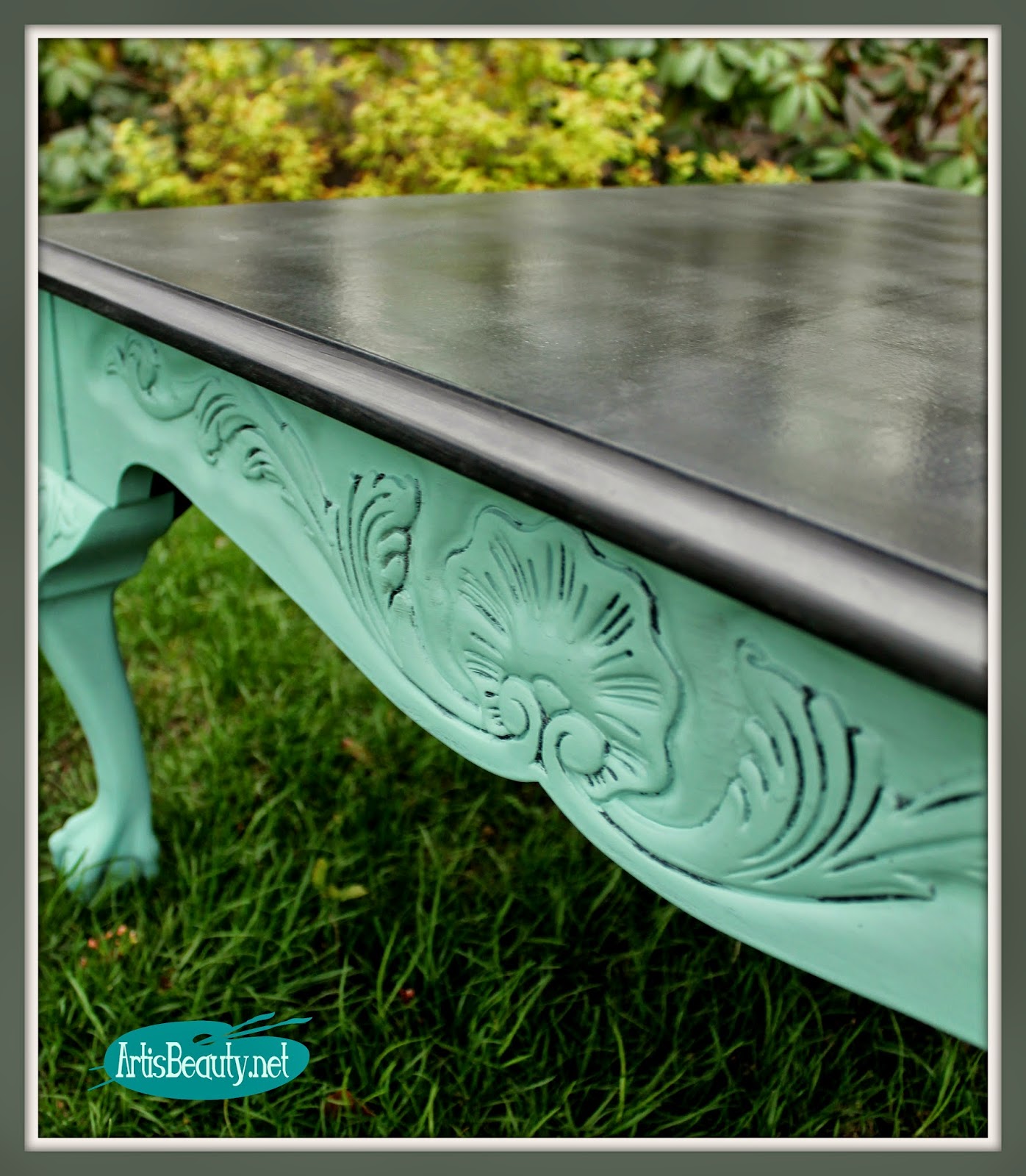ART IS BEAUTY Classic Coffee Table Makeover "Black and Blue