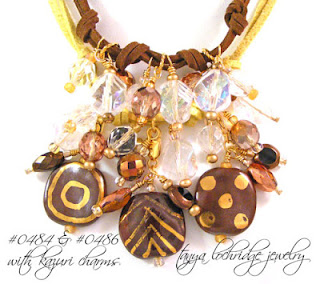 Kazuri Bead Collection on Knotted Cord Necklace