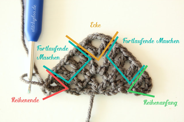 stitchydoo: Anleitung | Dreieckstuch mit Fransen häkeln stitchydoo: Anleitung | Dreieckstuch mit Fransen häkeln