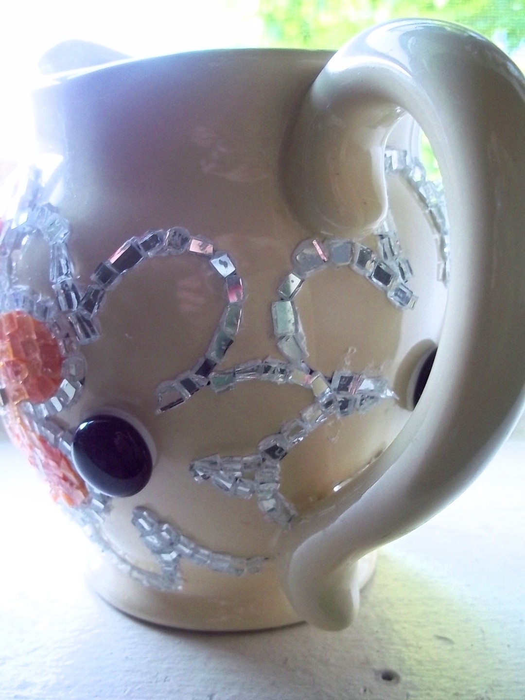 EarthMotherMosaics Mosaic Flower Power Vase WorkinProgress