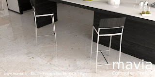 Pavimenti moderni in mattonelle di marmo grigio chiaro per cucina 