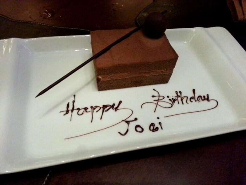 Write "Happy Birthday" with Chocolate Syrup on a Plate ! Birthday