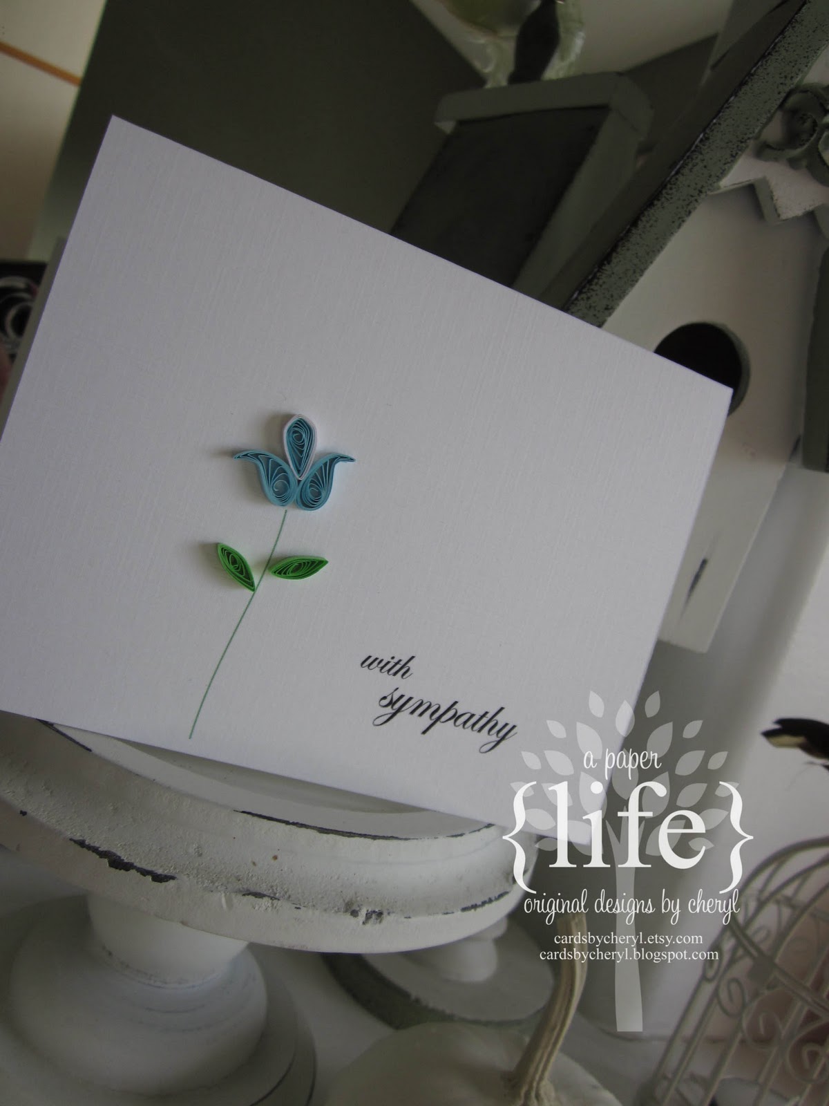  a paper life quilled flower card {with sympathy}