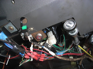 Hidden ignition switch and green radiator fan over-ride switch