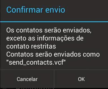 enviar contatos android