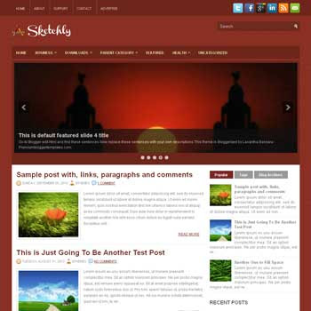 Sketchly blog template. magazine blogger template style. magazine style template blogspot