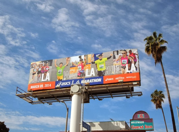 Run Watch Cheer LA Marathon 2014 billboard Run Watch Cheer LA Marathon 2014 billboard