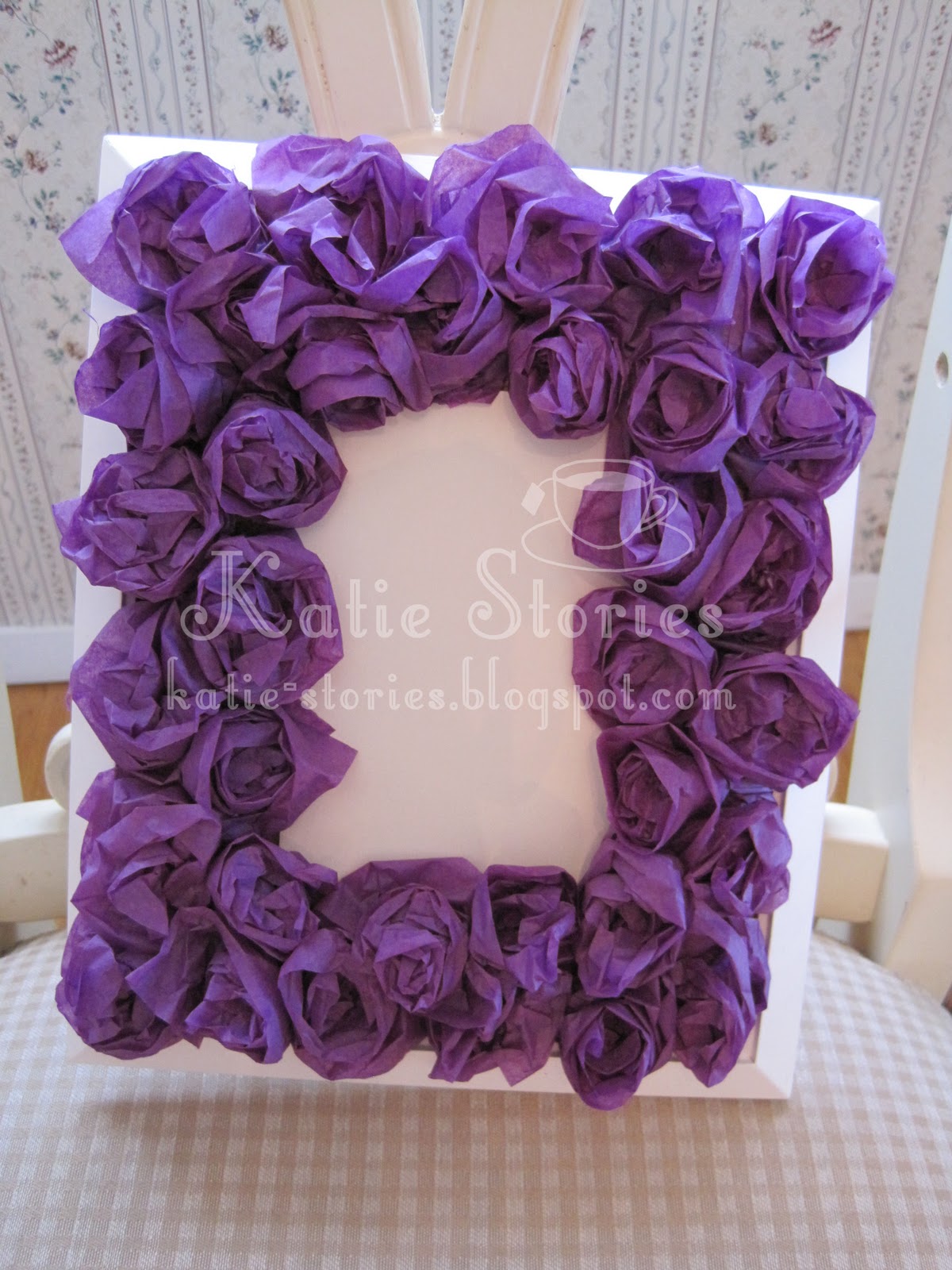 katie stories scrapbook crafting blog tissue paper rose picture paper flower picture frame