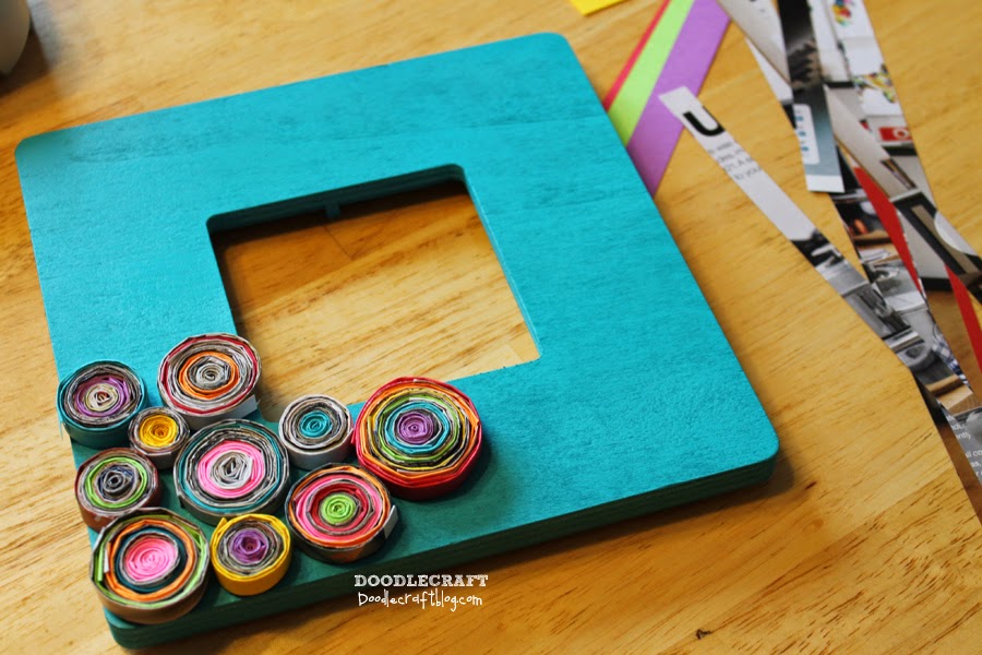 Doodlecraft Upcycled Rolled Paper Frame!