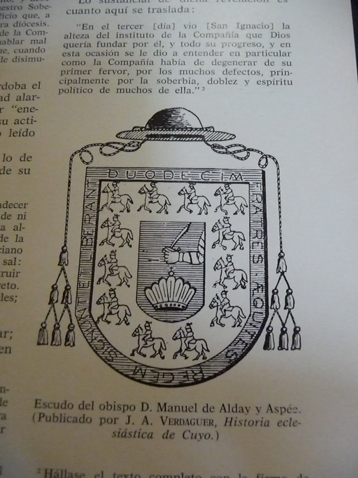 Heráldica en la Argentina Escudo de monseñor Manuel de Alday y Aspée