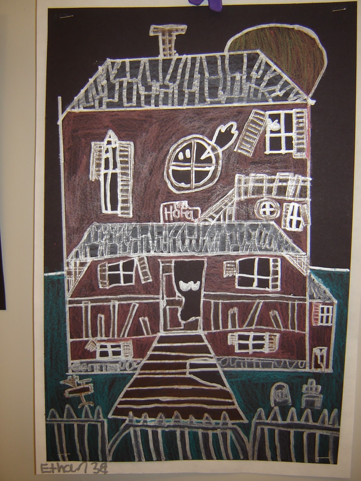 Jamestown Elementary Art Blog 3rd grade Haunted Houses