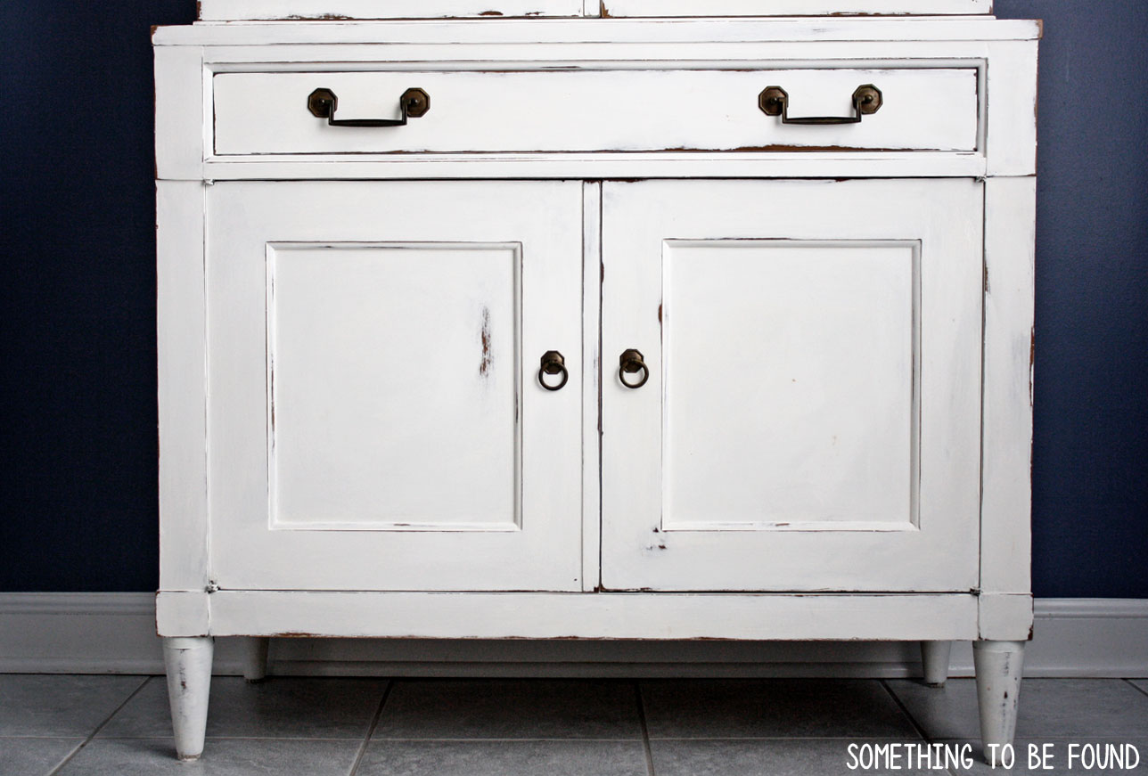 Something to be Found White Hutch with a Pop of Color