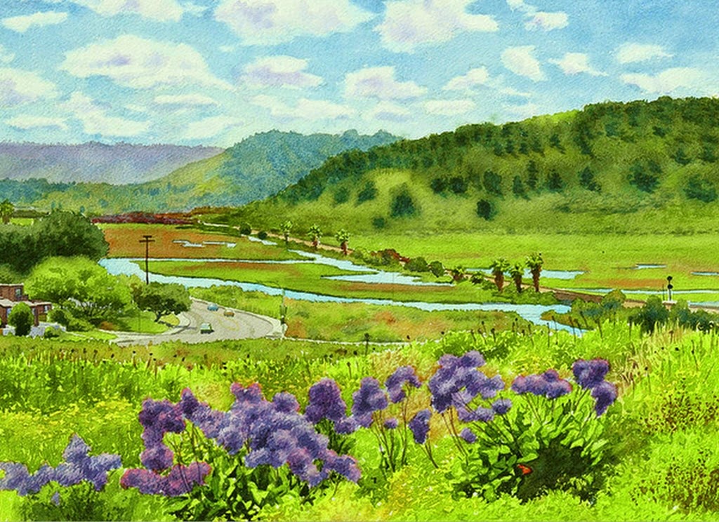 acuarelas-realistas-paisajes pinturas-paisajes-en-acuarelas