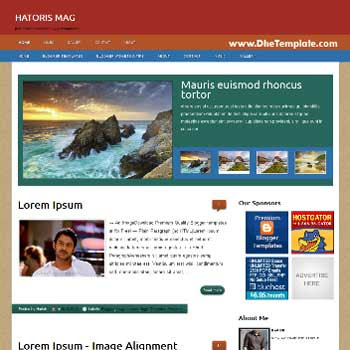 Historis Mag blogger template. blogger template adapted from wordpress theme. blogger template with featured image slider. blogger template magazine style