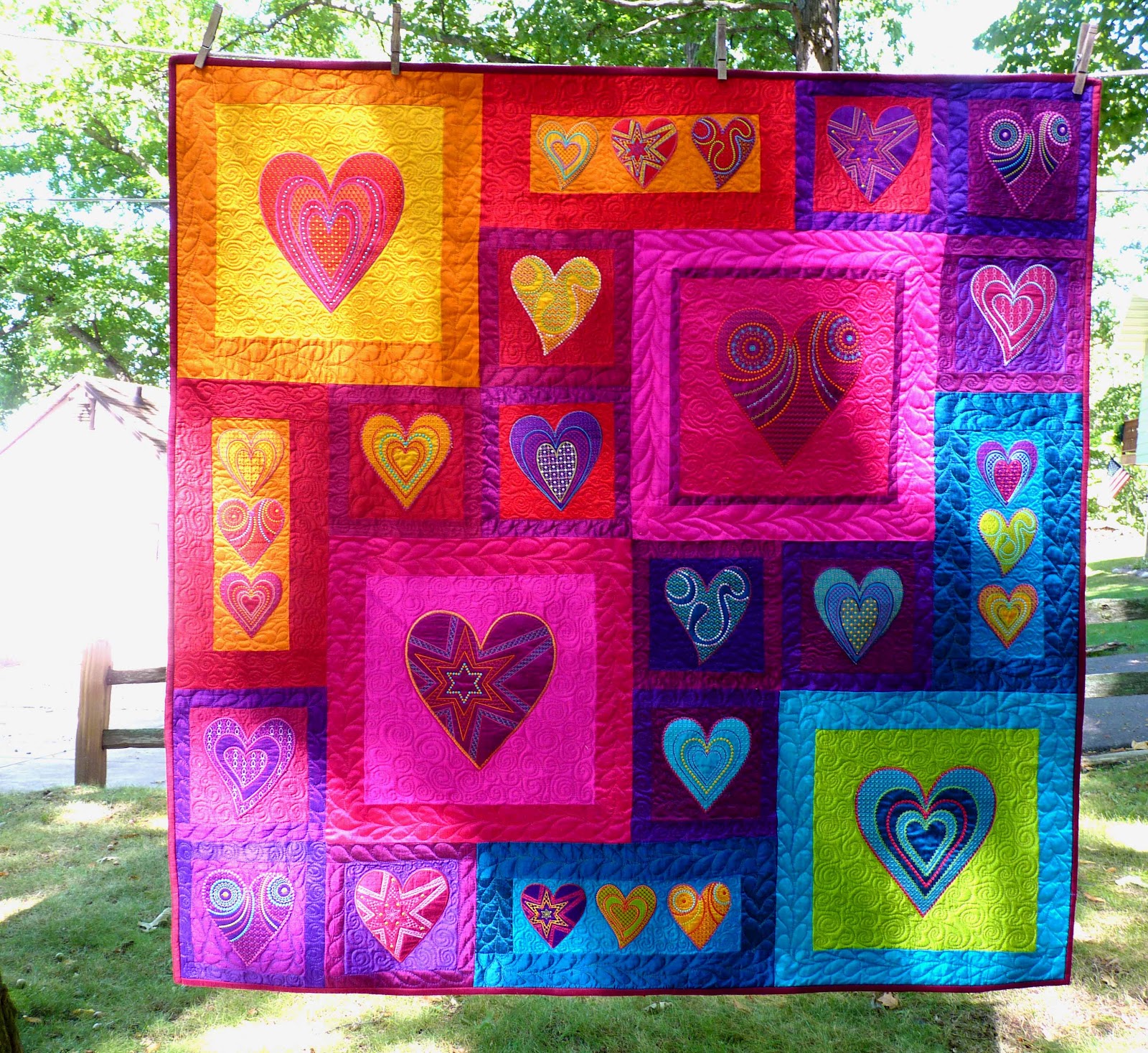 Jerisew(s) Finished Silk Hearts Quilt