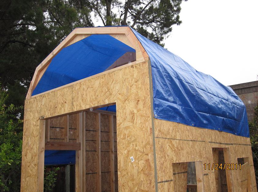 Gerald's Playhouse Project Playhouse Tarp On!