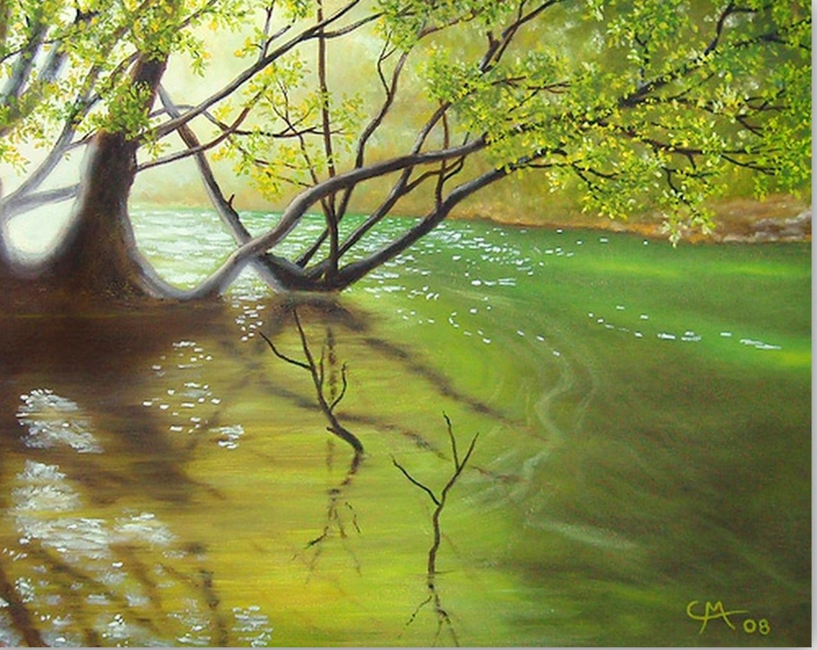paisaje natural oleo pintura paisaje natural paisaje pintado oleo ...