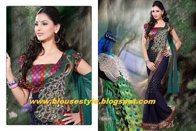 latest new designs saree with blouse