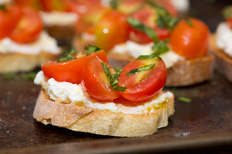 Cherry Tomato Crostini with Ricotta David Tanis