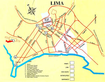 Map of Lima for tourists