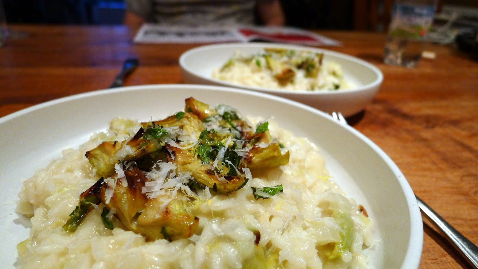 Culinary Adventures in London Roasted Artichoke Risotto