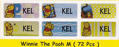 Stiker label nama Winnie The Pooh (M2)