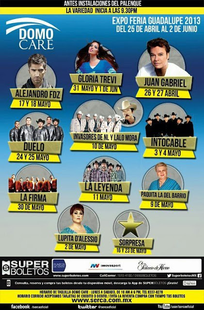 Expo Feria Guadalupe 2013 Cartelera Expo Guadalupe 2013