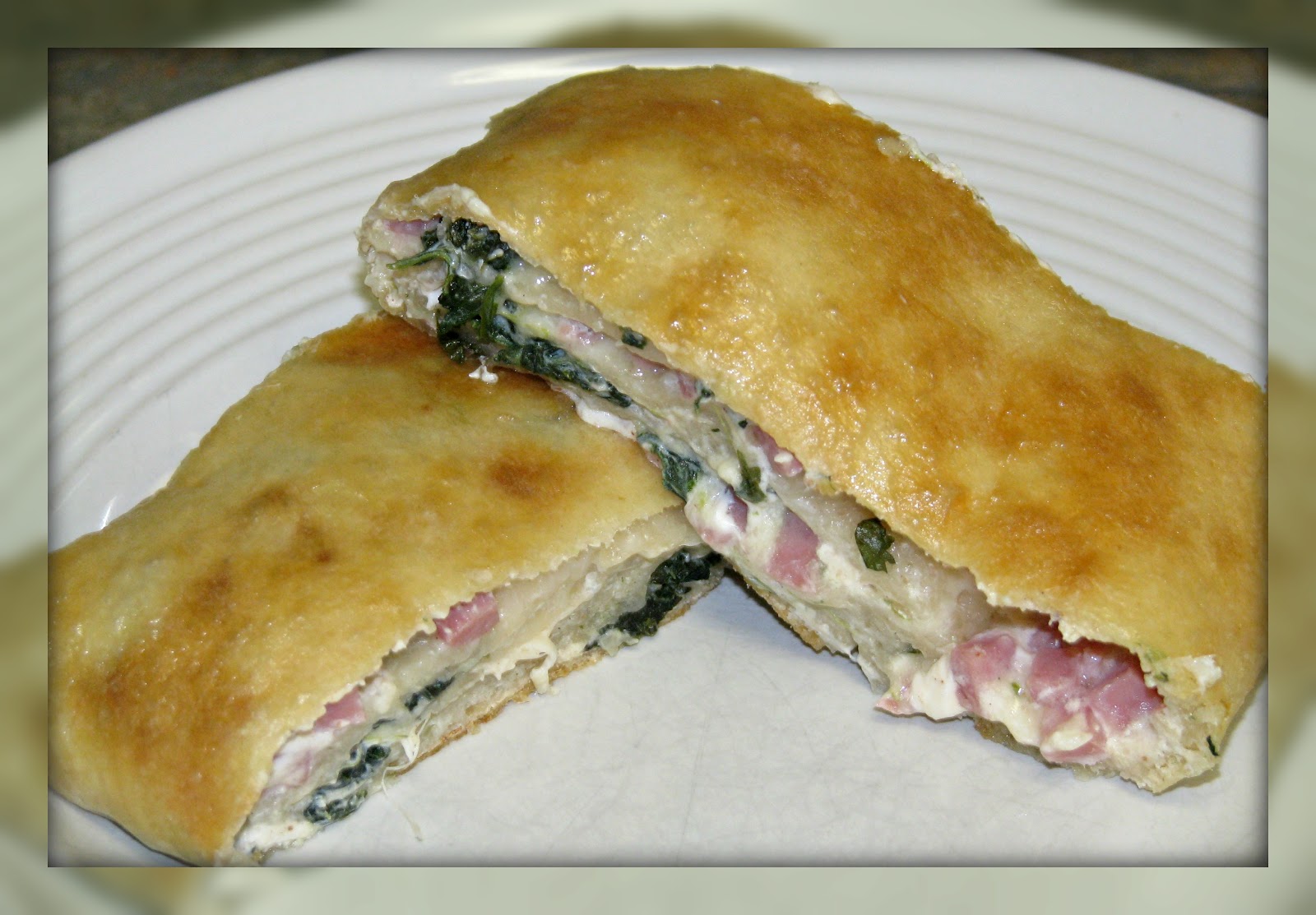 RandomThoughtsfromTN Cheesy Ham and Spinach "Garbage Bread"