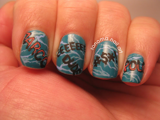 sonoma nail art pool party nails