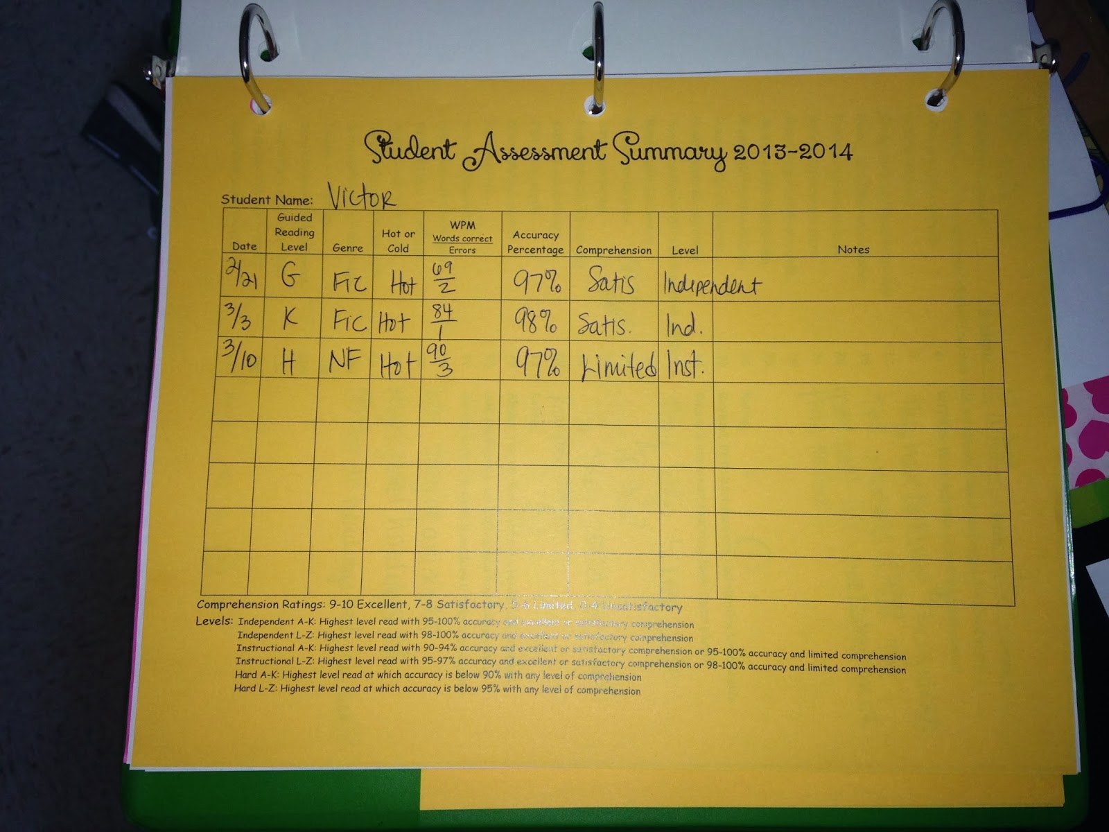 bigtime literacy solsc 10 running records fountas and pinnell assessment summary form